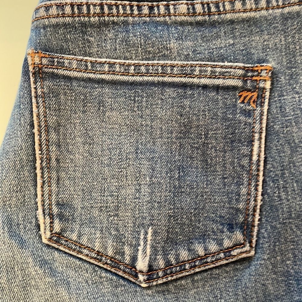 Madewell jeans 27 the slim boyjean blue distressed including crutch area - Picture 3 of 14